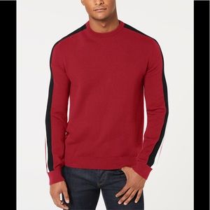 Sean John Men’s Crew Neck Contrast Stripe Sweater